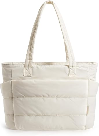 BAGSMART lightweight puffy tote bag with compartments