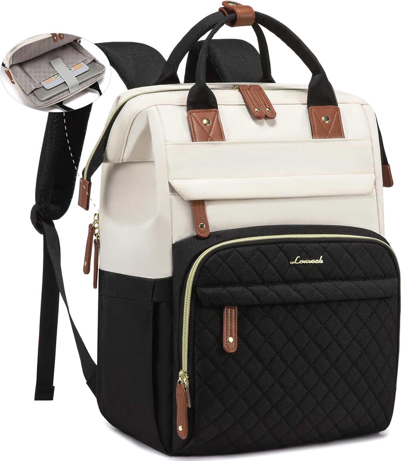 LOVEVOOK 15.6 inch waterproof laptop backpack, nurse and teacher work backpack purse