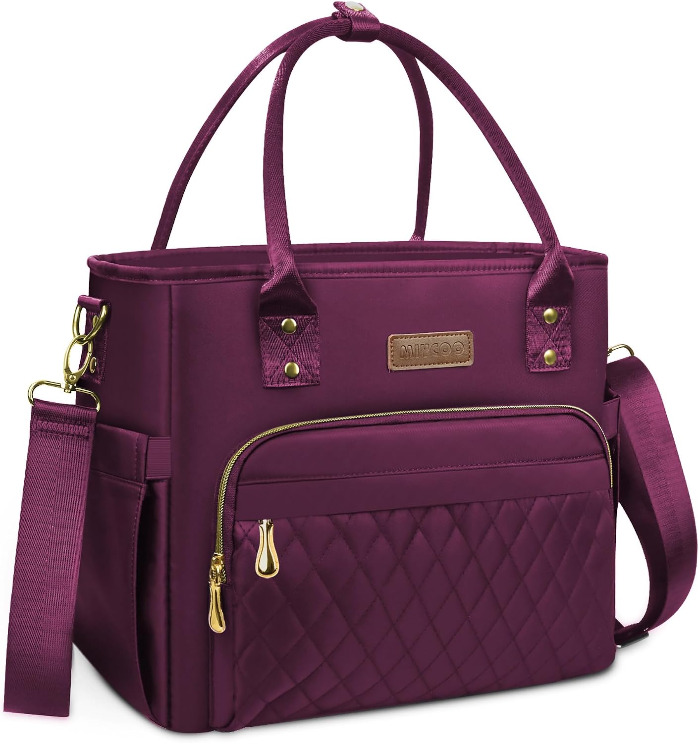MIYCOO leakproof insulated lunch cooler bag for women, large, purple