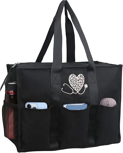 Nurse bag for work, multiple pockets, waterproof, organizing zip top clinical bag