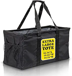 Extra large utility tote with sturdy wireframe