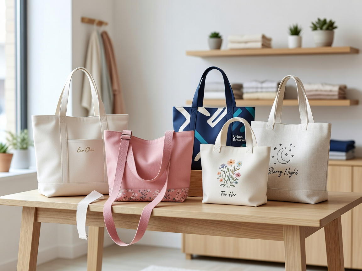 Assortment of tote alternatives being compared side by side