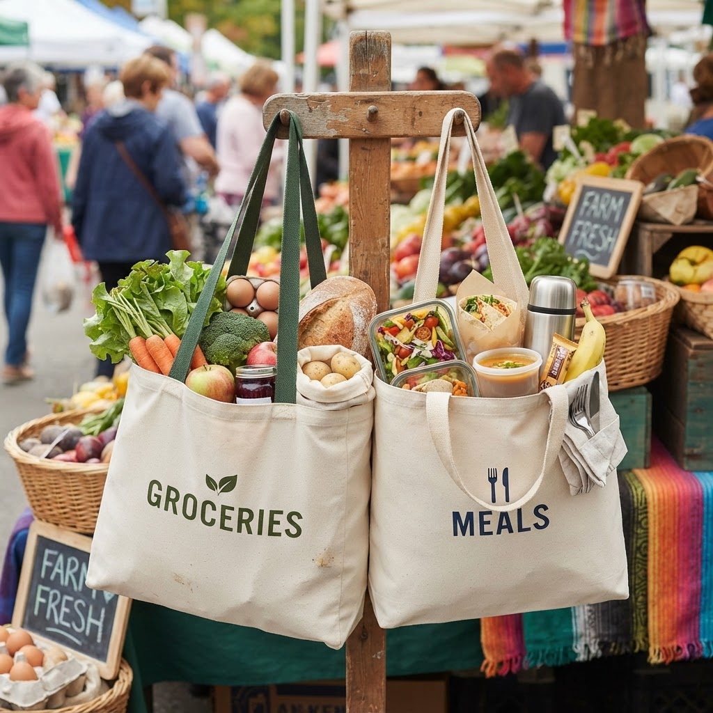Insulated tote alternatives for groceries and meals