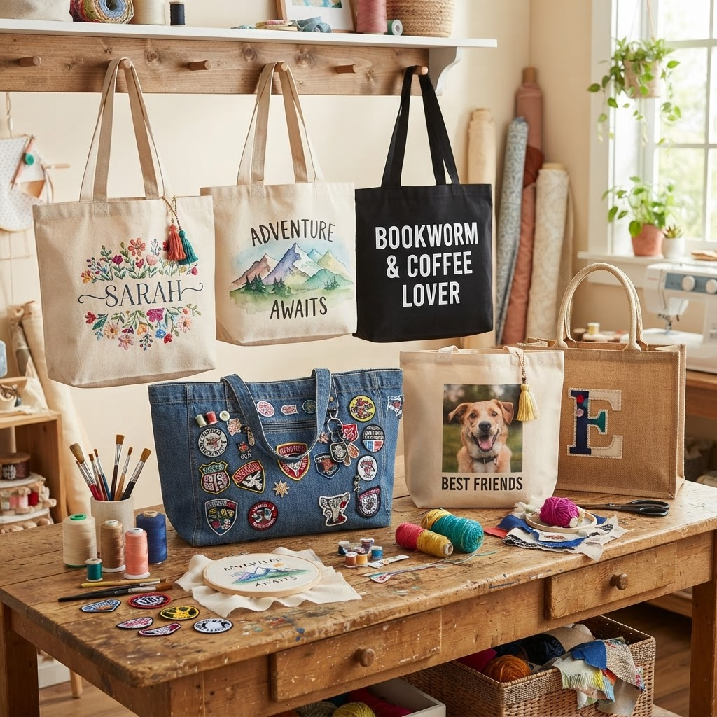 Personalization ideas for tote bags